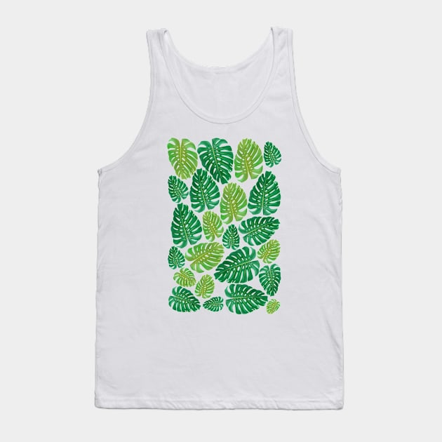 Monstera leafs pattern design Tank Top by Dezigner007